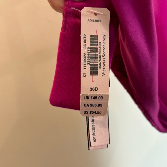 VICTORIA’S SECRET Sz 36D Sparkly Lace Underwire Light Padding Bra NEW WITH TAG - Picture 6 of 7